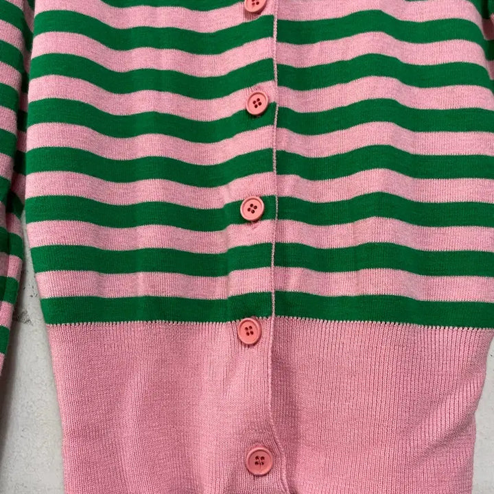 [BUNJANG] BOMI Striped Knit Cardigan / 특가새)N6236 by BOMI 스트라이프 니트.가디건.세미크롭