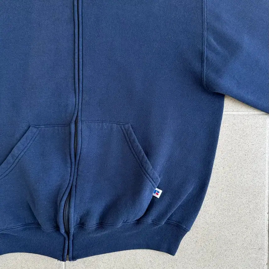 [SOLD OUT] 90s 빈티지 러셀 후드집업 네이비 M