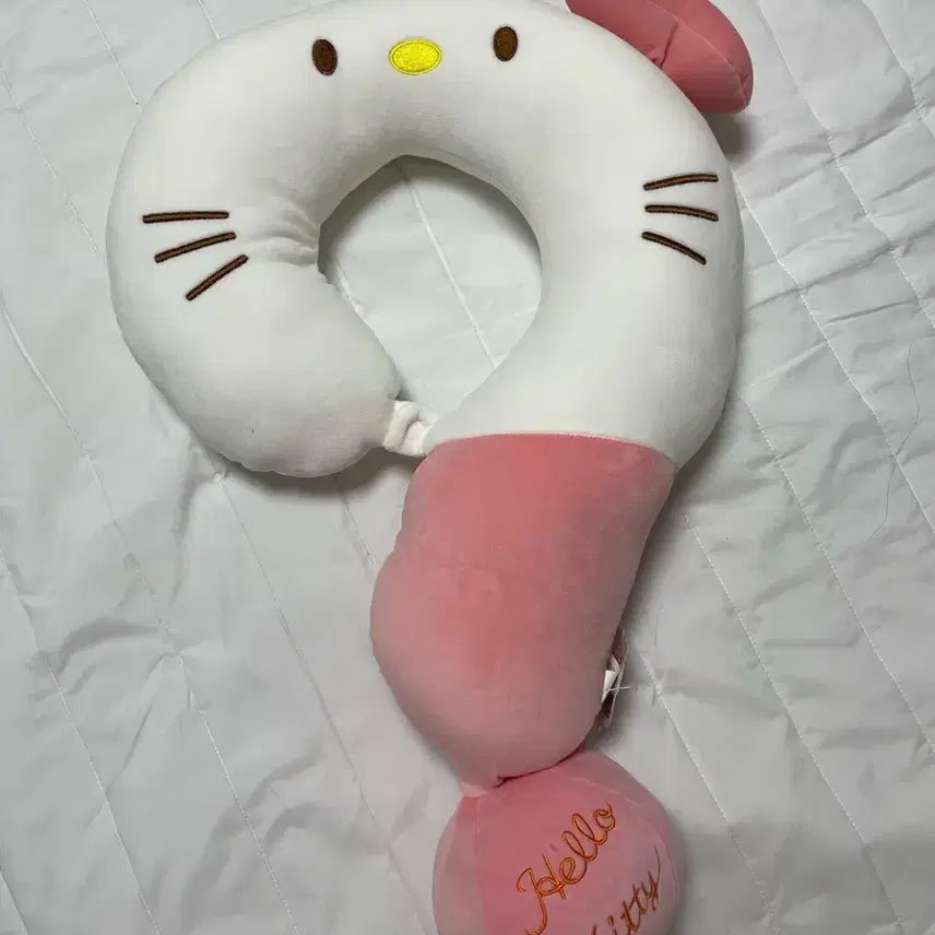 [BUNJANG] 키티 물음표 쿠션 목베개 핑크 바디필로우(새상품) / 키티 물음표 쿠션 목베개 핑크 바디필로우(새상품)