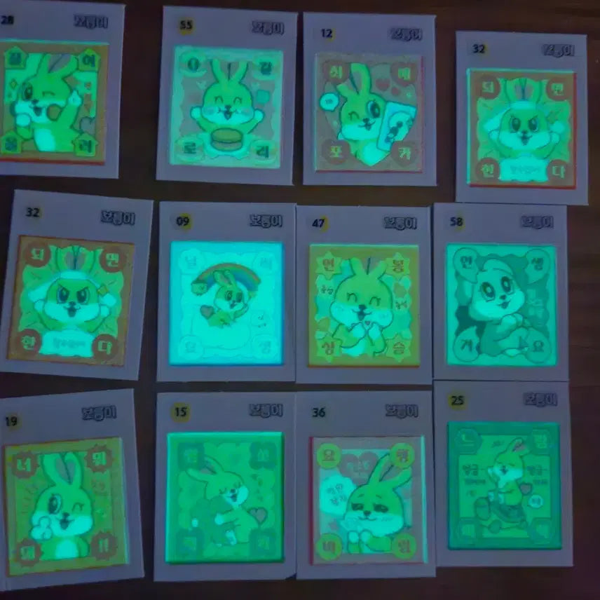 [BUNJANG] Boreumi 2nd Edition Glow-in-the-Dark Seal Sticker Set / 보름이2탄 야광씰