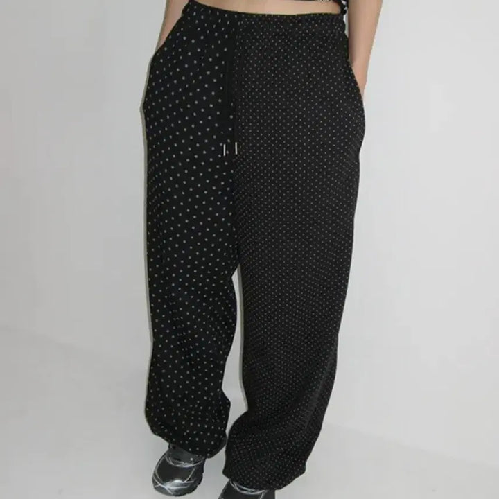 [BUNJANG] RonRon Mini Logo Sweat Dot Jogger Pants / 론론 미니 로고 스웻 도트 조거팬츠