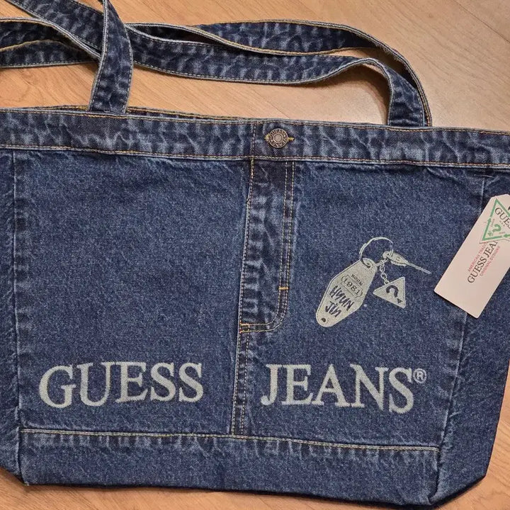 [BUNJANG] Stray Kids Hyunjin Guess Denim Tote Bag / 스키즈 현진 게스 데님 토트백