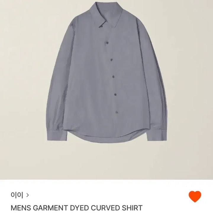 [BUNJANG] E E Charcoal Garment Dyed Curved Shirt / 이이 챠콜 남성용 셔츠