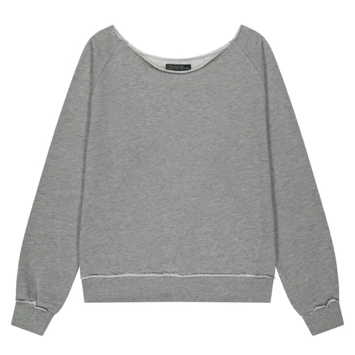 [BUNJANG] Koiseio 038 Off-Shoulder Sweatshirt Melange Grey / 코이세이오038 오프숄더 스웻셔츠 멜란지그레이S