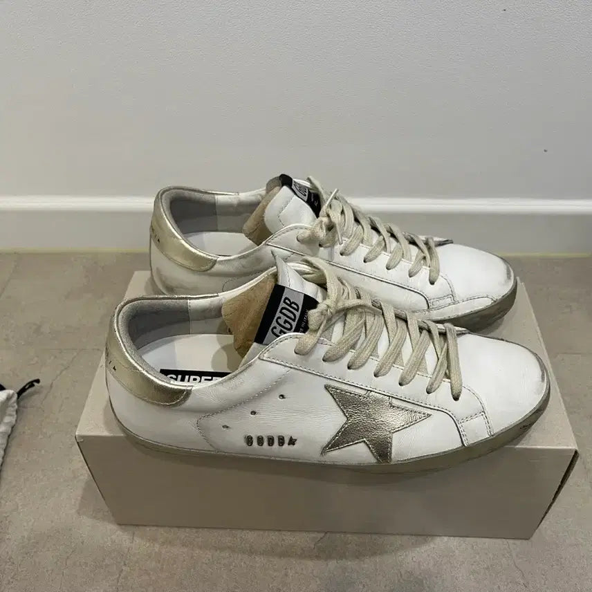 [BUNJANG] Golden Goose Superstar Sneakers White Gold Tab Size 42 / 골든구스 슈퍼스타 화이트 골드탭 스니커즈 42