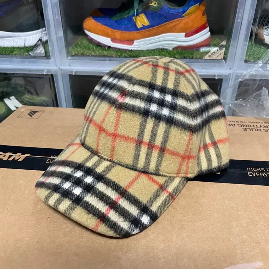[BUNJANG] Burberry Check Wool Blend Baseball Cap XL / [XL]버버리 체크 울 혼방 야구모자