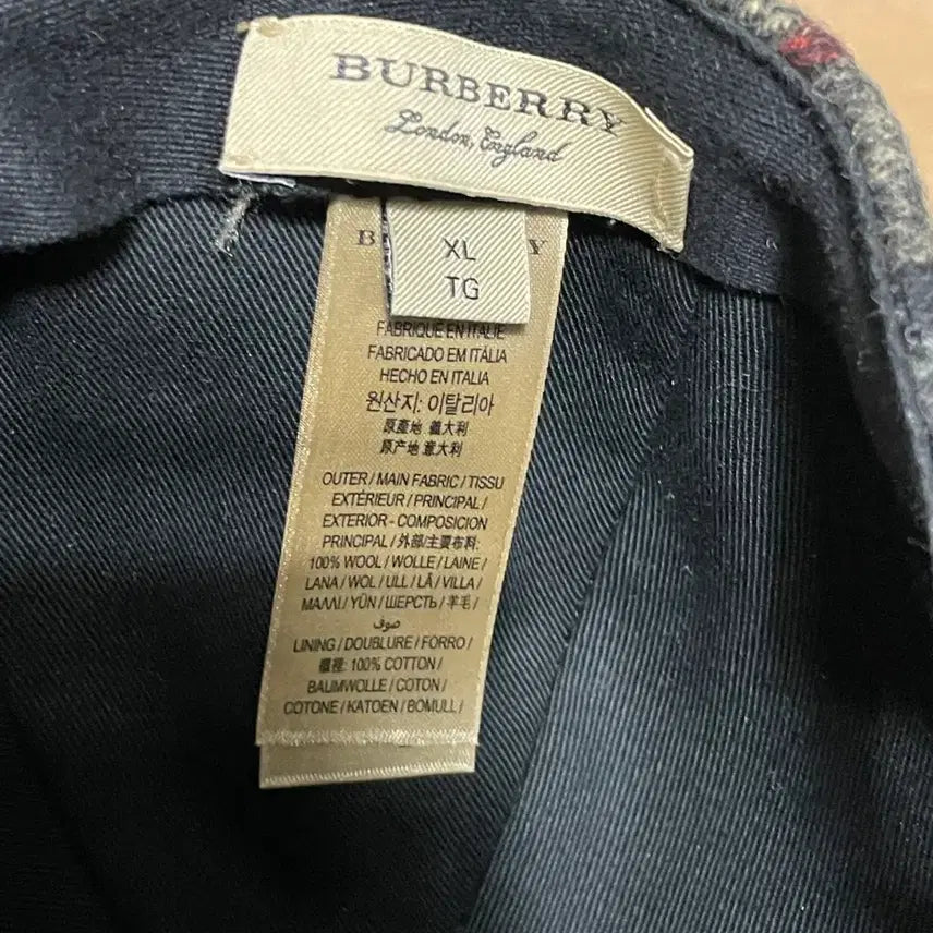 [BUNJANG] Burberry Check Wool Blend Baseball Cap XL / [XL]버버리 체크 울 혼방 야구모자