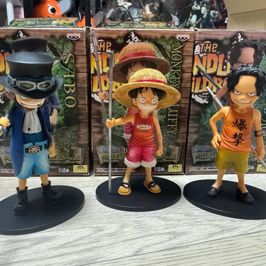 [BUNJANG] One Piece Grandline Children ASL Figure Bundle / [개봉양품/금고] 원피스 그랜드라인 칠드런 ASL 루피 사보 에이스