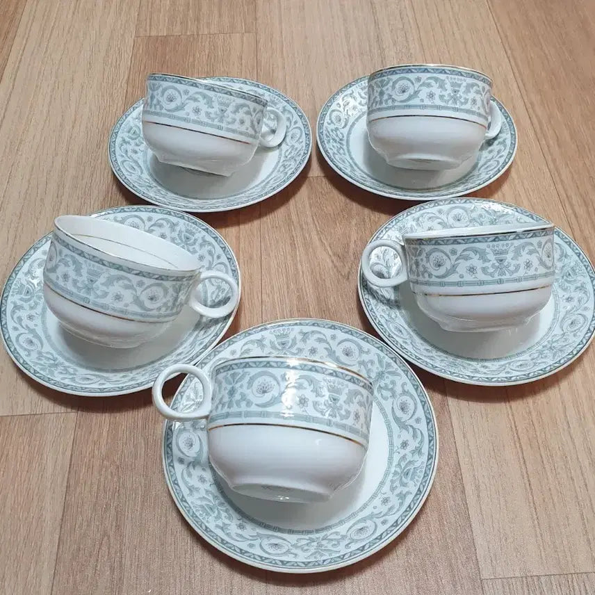 [BUNJANG] Vintage Haennamsa Coffee Cup Set (5 pieces) / 빈티지 행남사커피잔세트