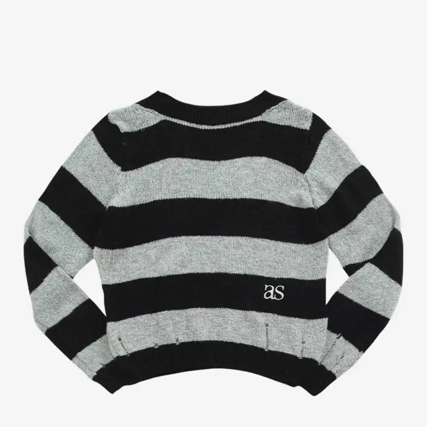 [BUNJANG] AZON SORI Off-Shoulder Stripe Knit Black / 애즈온 오프숄더 SORI OFF STRIPE KNIT BLACK