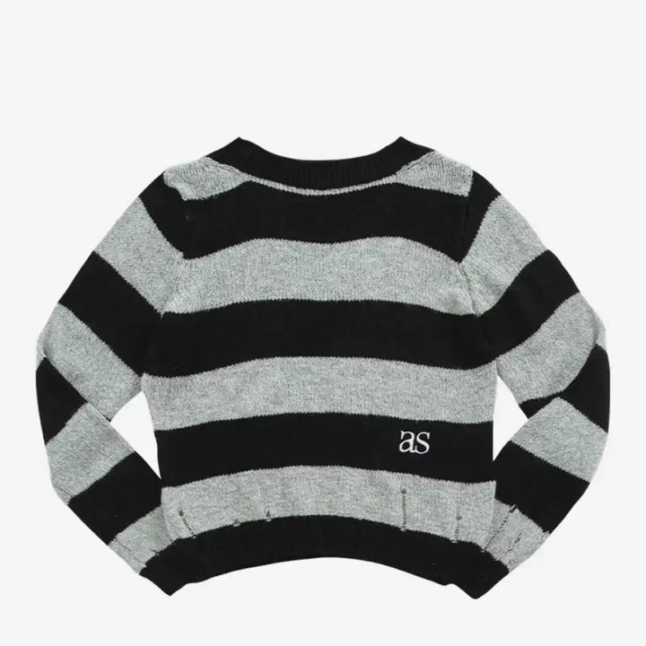 [BUNJANG] AZON SORI Off-Shoulder Stripe Knit Black / 애즈온 오프숄더 SORI OFF STRIPE KNIT BLACK
