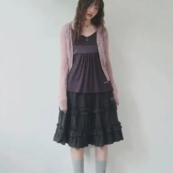 [BUNJANG] AZONE CHECK KANGKANG MIDI SKIRT / 애즈온 체크 킹캉 치마 CHECK KANGKANG MIDI SKIRT