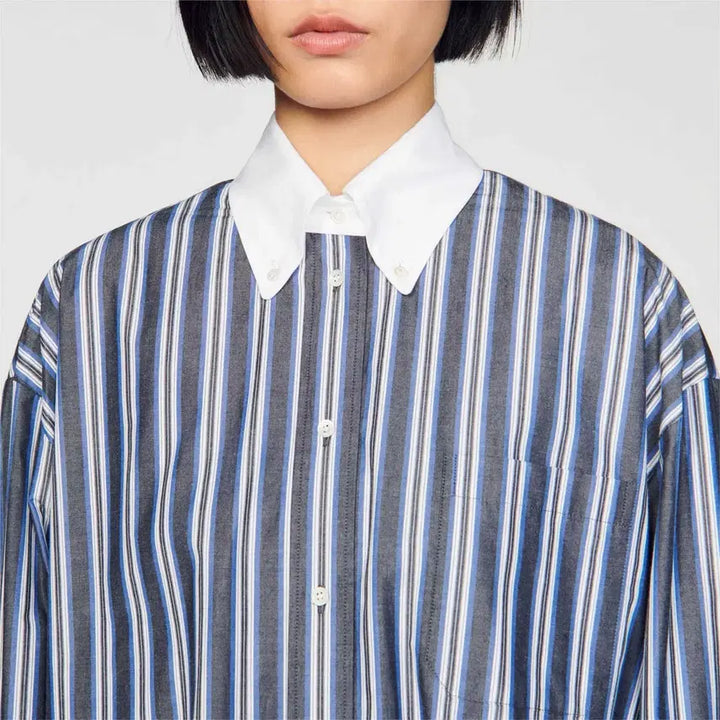 [BUNJANG] Sandro Oversized Striped Shirt / (새제품) 산드로 sandro 오버사이즈 셔츠