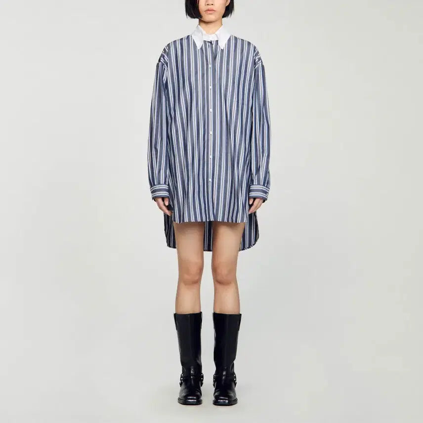 [BUNJANG] Sandro Oversized Striped Shirt / (새제품) 산드로 sandro 오버사이즈 셔츠