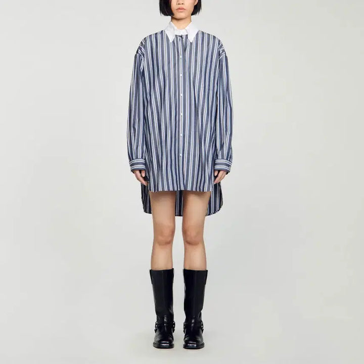 [BUNJANG] Sandro Oversized Striped Shirt / (새제품) 산드로 sandro 오버사이즈 셔츠