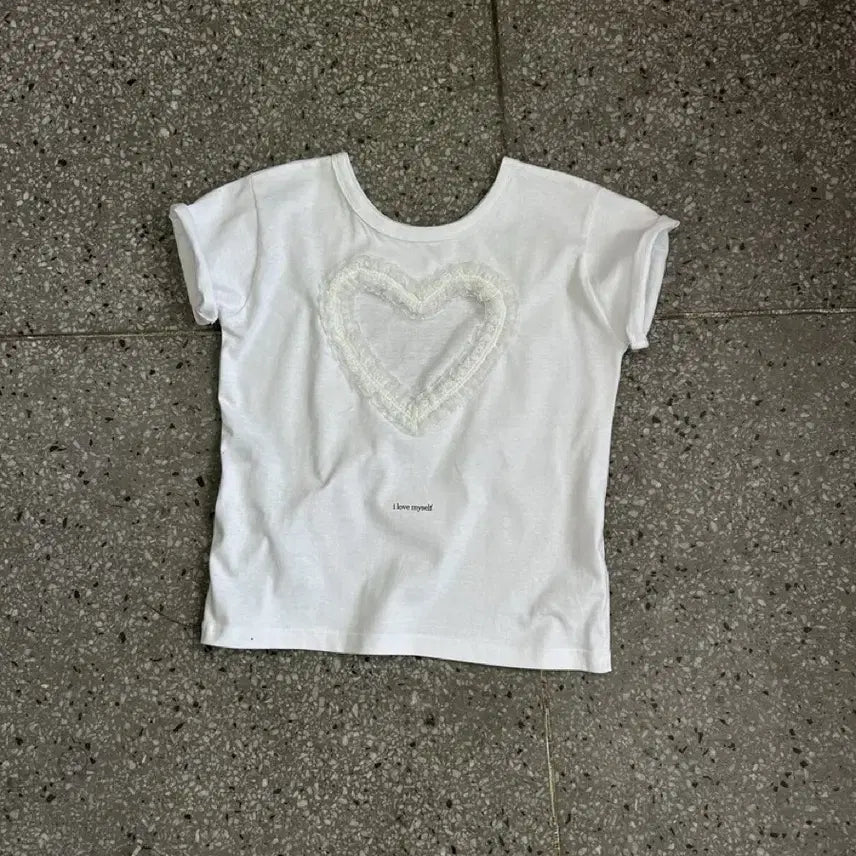 [BUNJANG] Dong Eun Heart Tee Slogan Short Sleeved T-Shirt / 동은 하트티 slogan short sleeved t-shirt