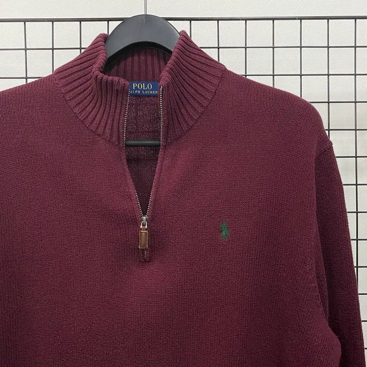 [BUNJANG] Polo Ralph Lauren New Half-Zip Knit Burgundy 2XL / <2XL> 폴로 랄프로렌 신형 반집업 니트 버건디