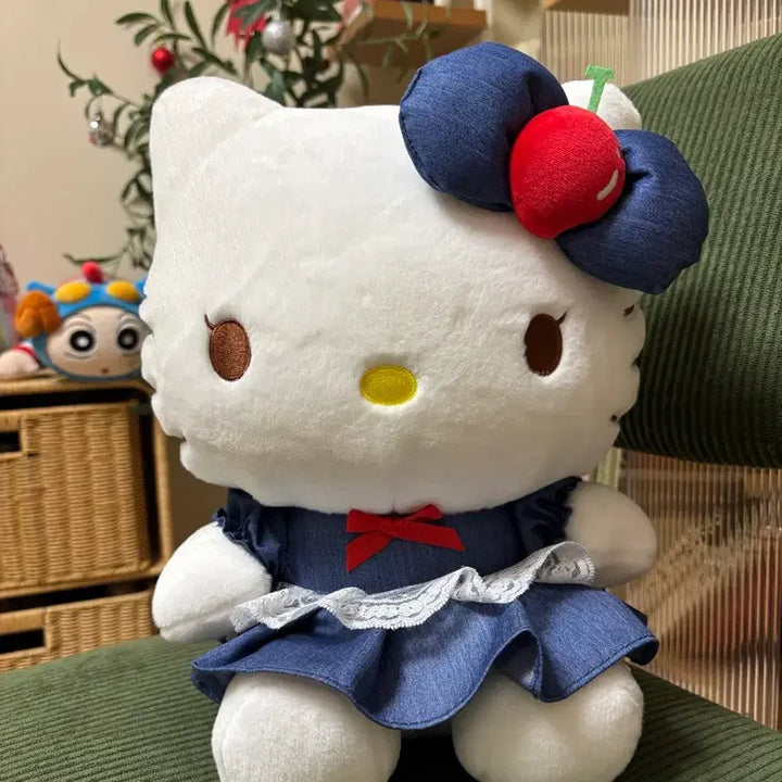 [BUNJANG] Hello Kitty Denim Dress Plush Doll / 새상품)헬로키티 데님 원피스 인형