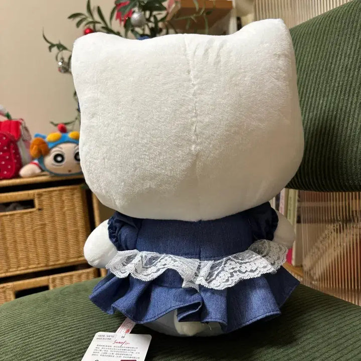 [BUNJANG] Hello Kitty Denim Dress Plush Doll / 새상품)헬로키티 데님 원피스 인형