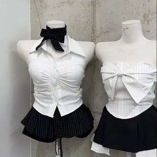 [BUNJANG] Urr Sprite Halterneck Tie Three-Piece Set / 유르르 urr 스프라이트 홀터넥 타이 쓰리피스 세트