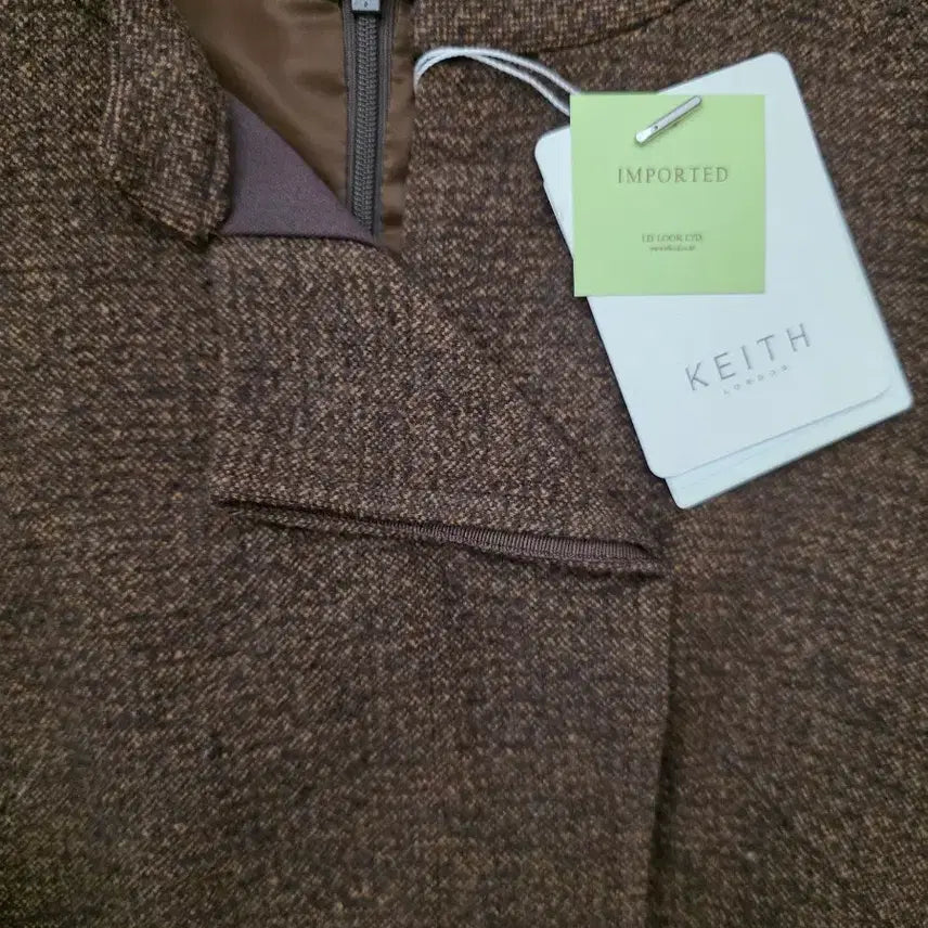 [BUNJANG] KEITH Pearl Embellished Brown Dress / KEITH 키이스 FW 진주장식 브라운 원피스