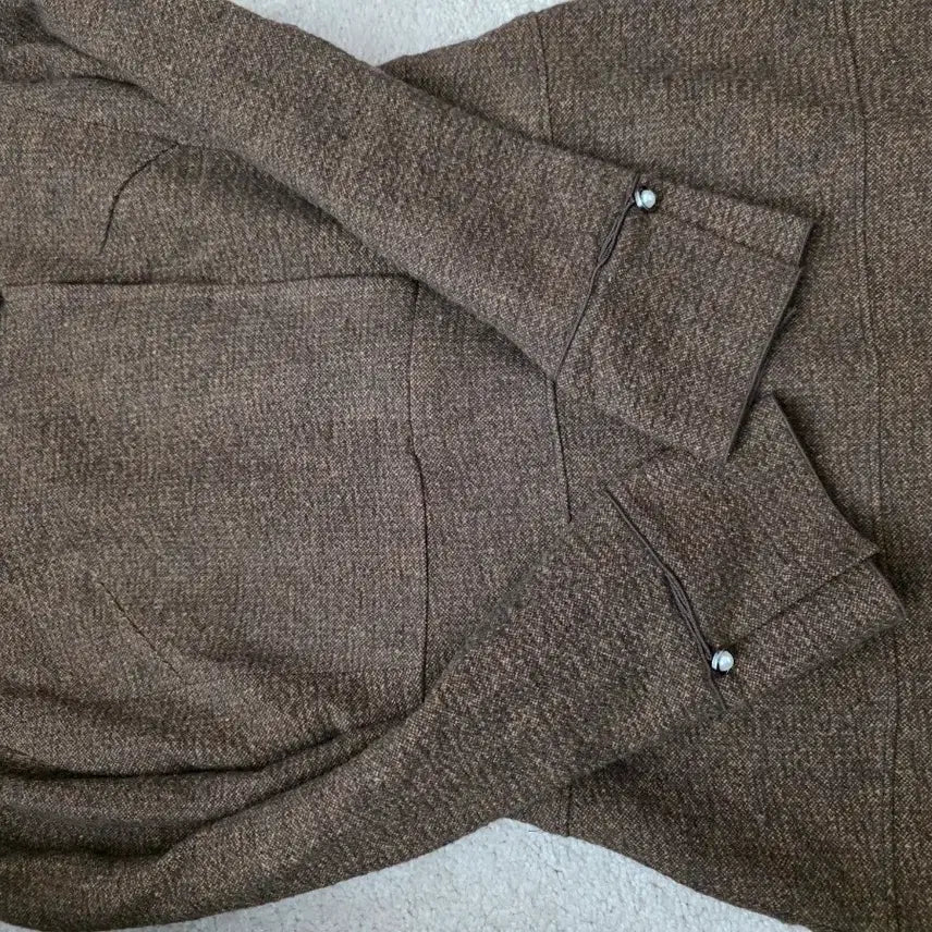 [BUNJANG] KEITH Pearl Embellished Brown Dress / KEITH 키이스 FW 진주장식 브라운 원피스