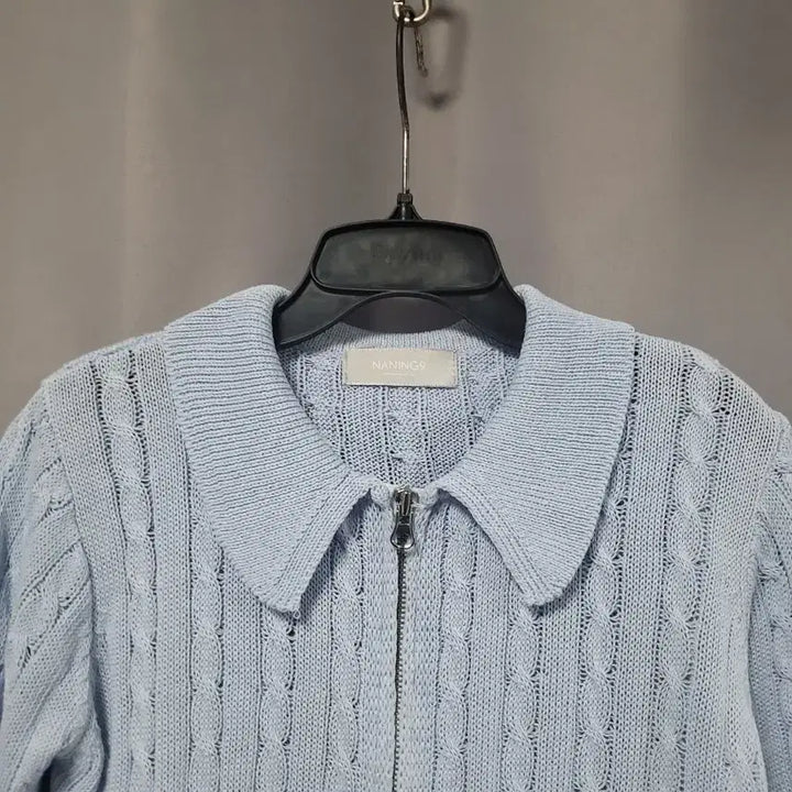 [BUNJANG] Cable Knit Zip-up Cardigan / 케이블  카라 니트 집업