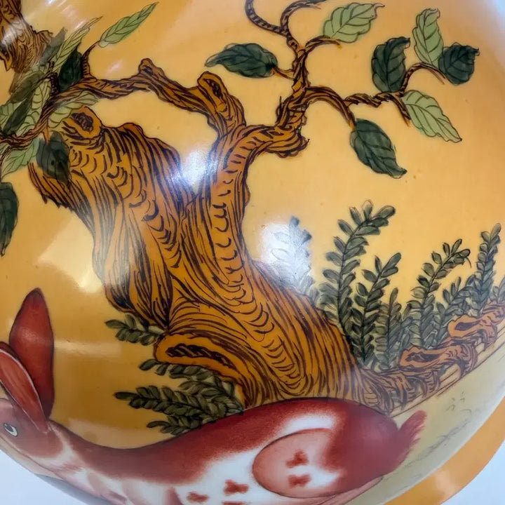 [BUNJANG] Lang Xueling Rabbit Motif Gourd Vase / 랑세령 분체 토끼문 호로병