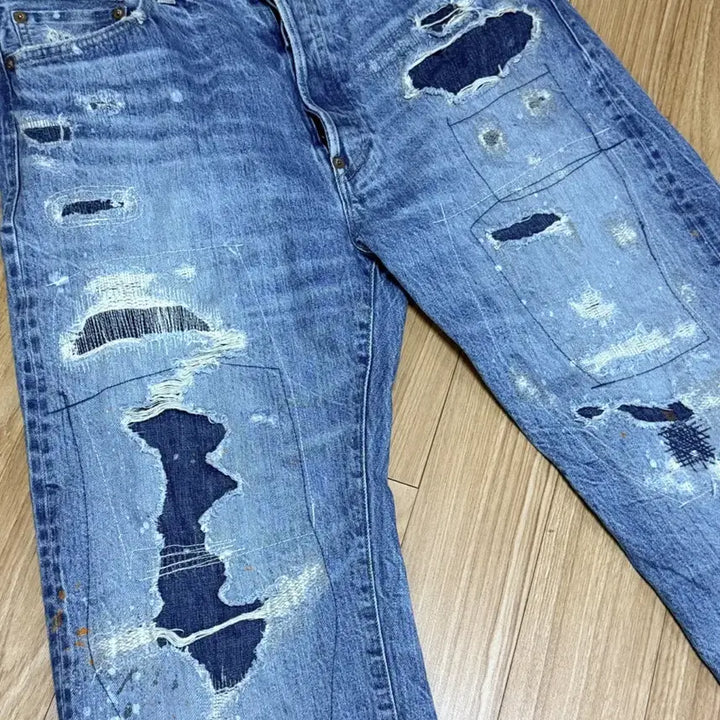 [BUNJANG] Big John M103J Labo Limited Edition Repair Denim Jeans / 빅존 Big john M103J Labo 한정판 리페어데님 34