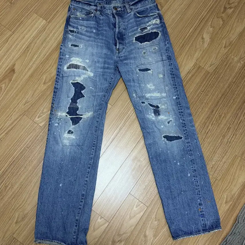 [BUNJANG] Big John M103J Labo Limited Edition Repair Denim Jeans / 빅존 Big john M103J Labo 한정판 리페어데님 34