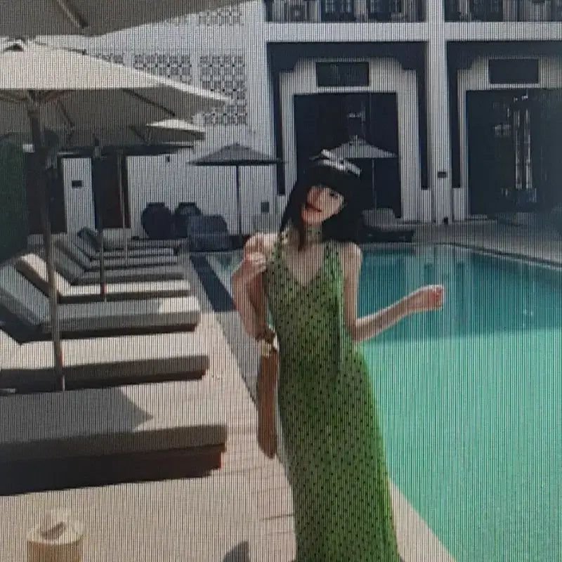 [BUNJANG] Green Dot Long/Mini Dress / (해외배송)그린 도트  롱, 미니 원피스