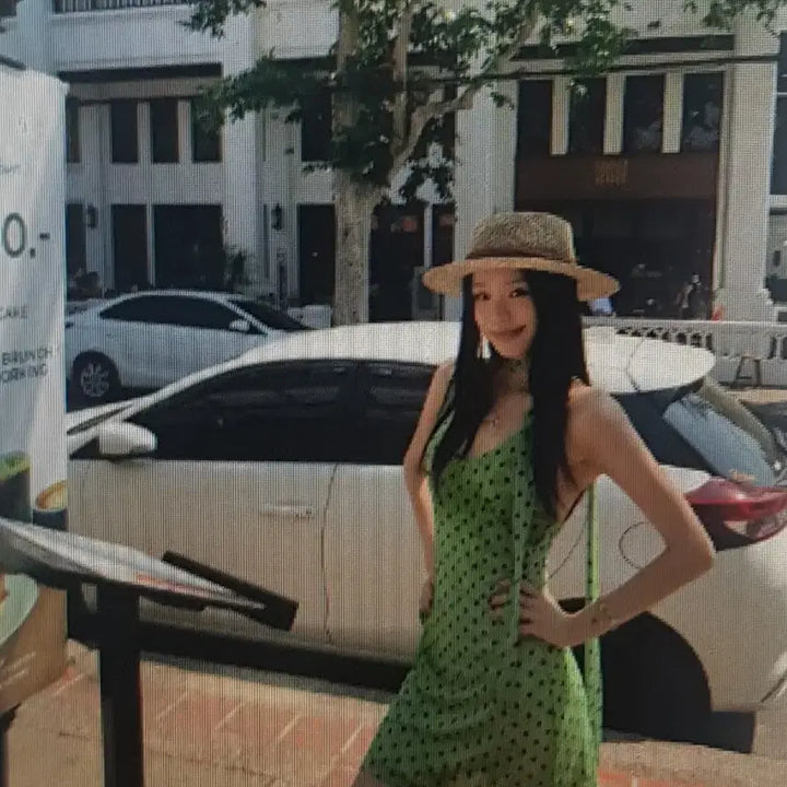 [BUNJANG] Green Dot Long/Mini Dress / (해외배송)그린 도트  롱, 미니 원피스