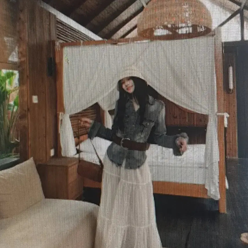 [BUNJANG] Vintage Style Denim Jacket &amp; Belt &amp; Long Skirt Set / (해외배송)빈티지 스타일 데님 재킷 +벨트+ 롱 스커트 세트