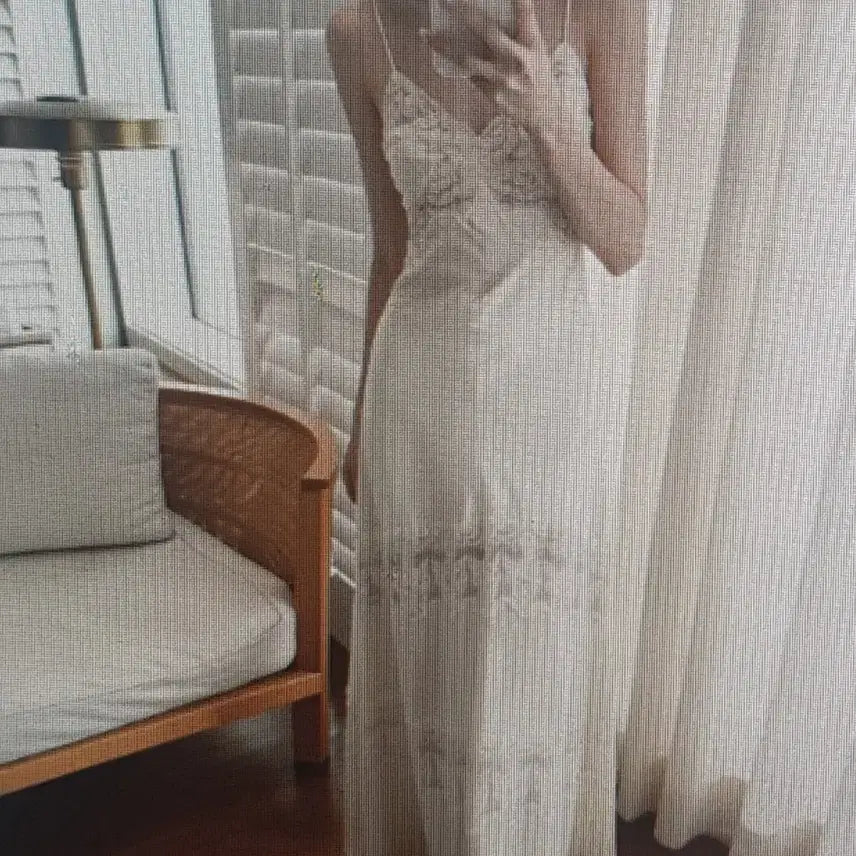 [BUNJANG] Ivory/Beige Lace Long Dress / (해외배송)아이보리/베이지 레이스 롱  원피스