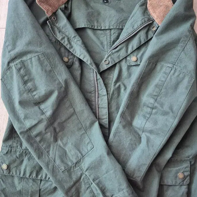 [BUNJANG] Barbour Olive Green Non-Wax Jacket / 바버 논왁스 자켓 올리브 그린 L