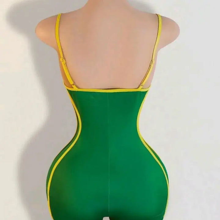 [BUNJANG] Brazilian Green Jumpsuit Romper / 브라질 바디슈트 그린 점프슈트 롬퍼 나시 점프수트 바디수트 페스티벌 코디