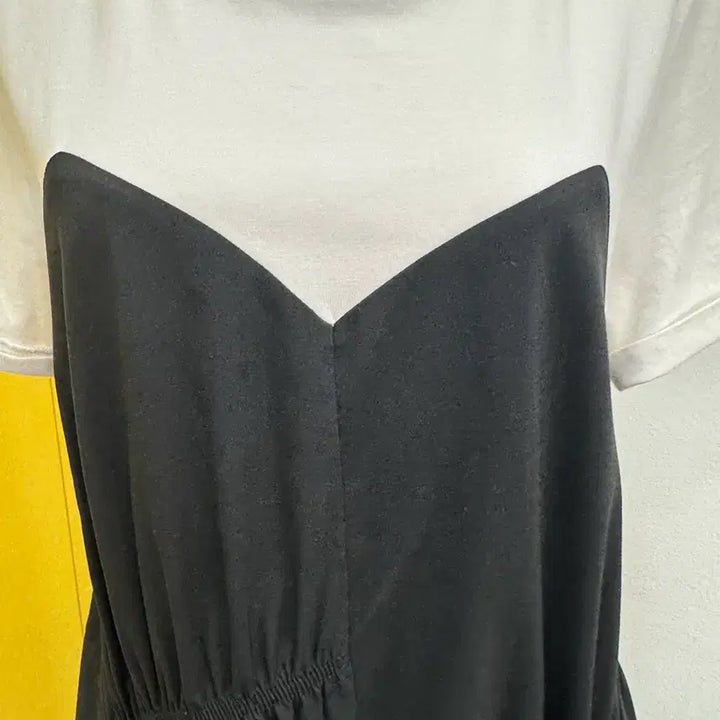 [BUNJANG] Mind Bridge Layered Dress / 마인드브릿지 레이어드 원피스 66 / 블랙 화이트 뷔스티에 원피스