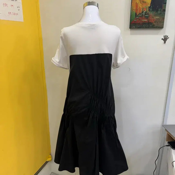 [BUNJANG] Mind Bridge Layered Dress / 마인드브릿지 레이어드 원피스 66 / 블랙 화이트 뷔스티에 원피스