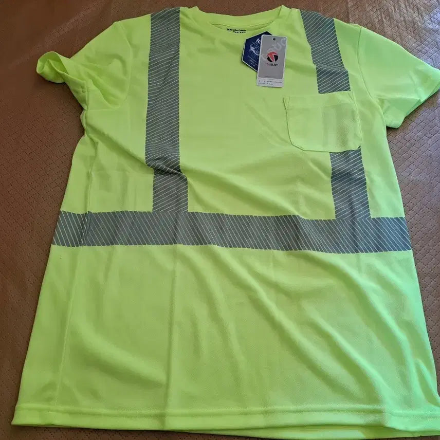 [BUNJANG] T-BUC Safety Work Short Sleeve T-shirt / T-BUC 형광 반팔 안전 작업 티셔츠