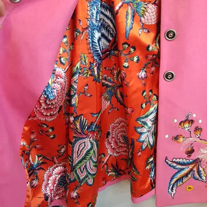 [BUNJANG] Oilily Embroidered Pink Coat 38 / 오일릴리 핑크색 자수 코트38