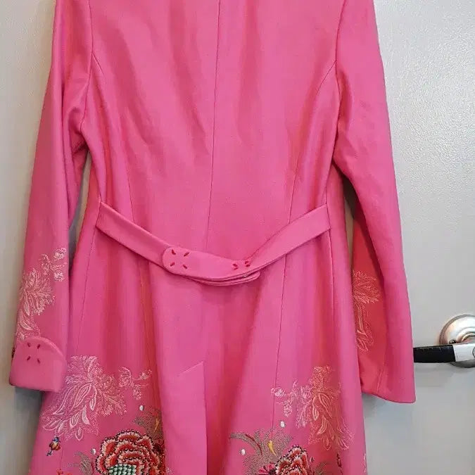 [BUNJANG] Oilily Embroidered Pink Coat 38 / 오일릴리 핑크색 자수 코트38