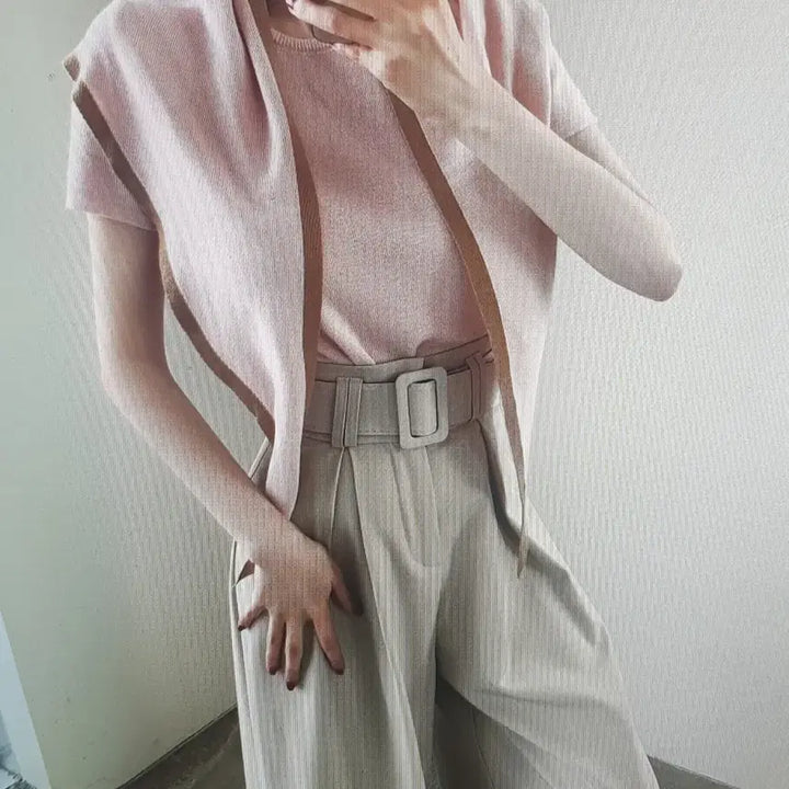 [BUNJANG] Chic Two-Piece Set with Detachable Shawl / (해외배송) 시크 반팔티 +숄 투피스 세트 3컬러