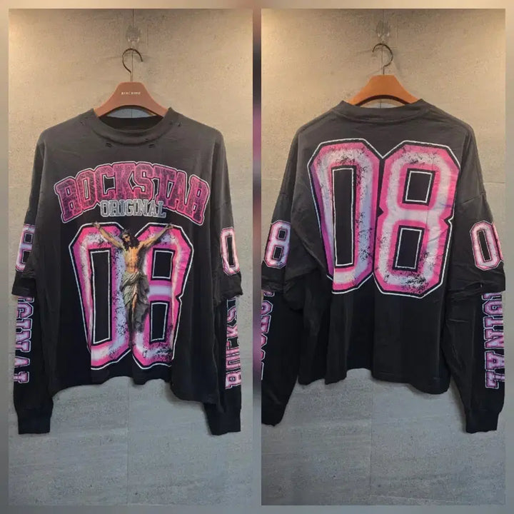 [BUNJANG] ROCKSTAR 08 Printing Long Sleeve T-shirt / ROCKSTAR. 오리지널 08 프린팅 긴팔티.