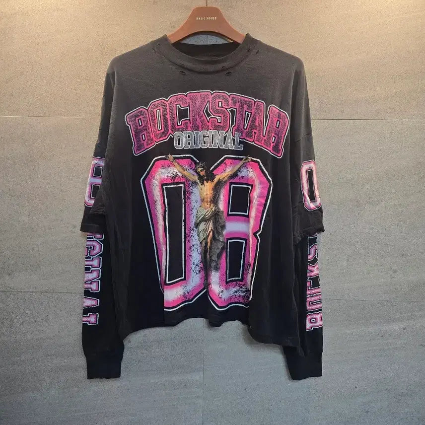 [BUNJANG] ROCKSTAR 08 Printing Long Sleeve T-shirt / ROCKSTAR. 오리지널 08 프린팅 긴팔티.