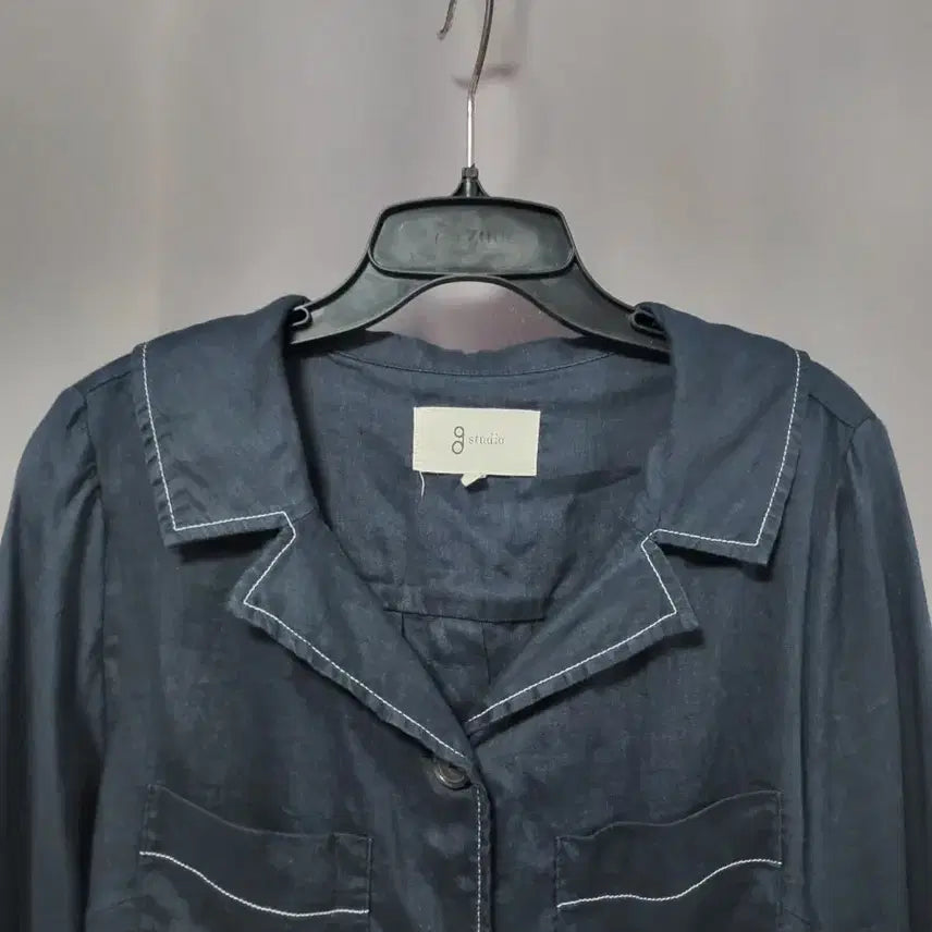 [BUNJANG] G Studio Linen 100% Pleated Back Jacket / g 스튜디오 린넨100 뒷면 플리츠 자켓
