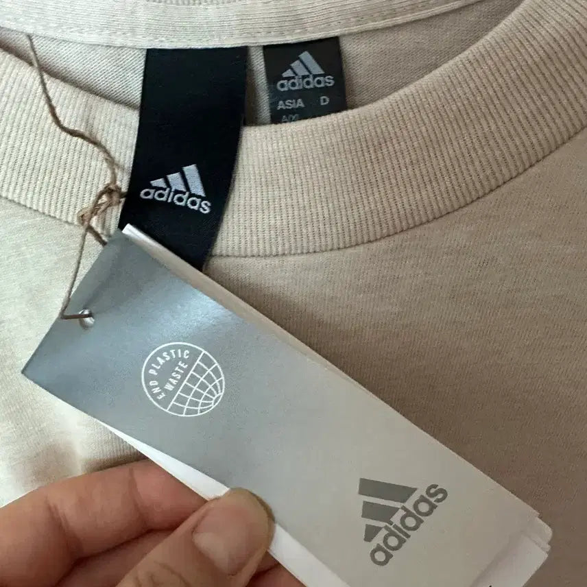 [BUNJANG] Adidas Beige Short Sleeve T-shirt / 아디다스 베이지 반팔 티셔츠