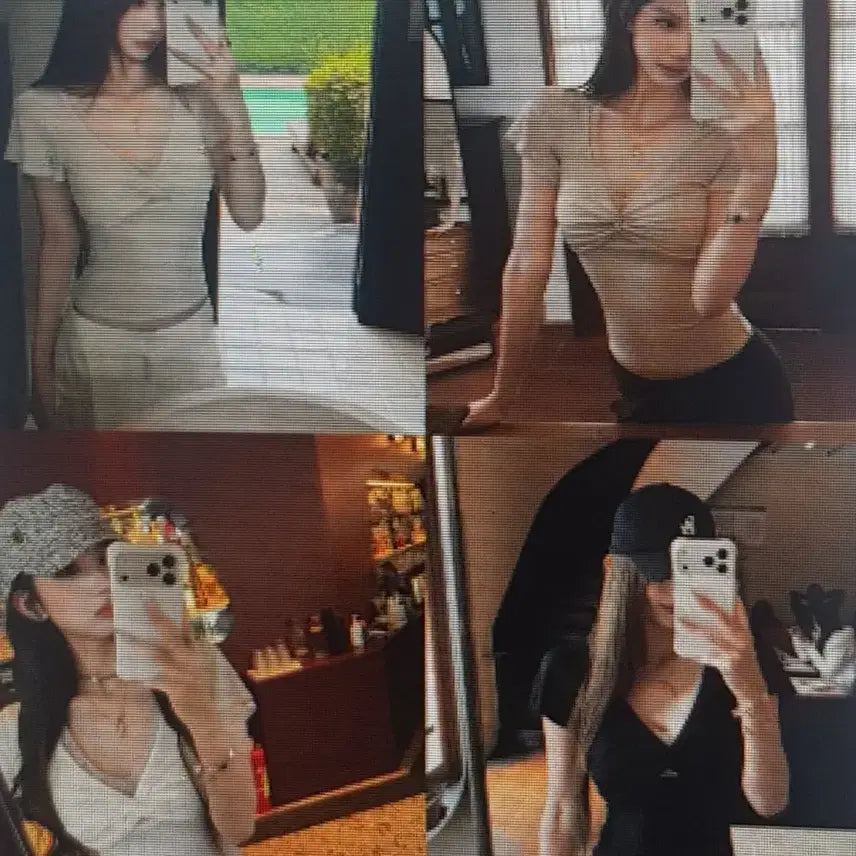 [BUNJANG] Twist Detail V-Neck T-Shirt / (해외배송) 꼬임 반팔티 4컬러