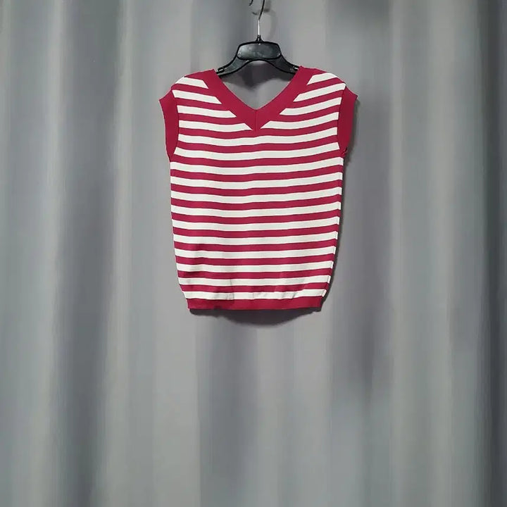 [BUNJANG] Striped Sleeveless Knit Top / 단가라 민소매 니트