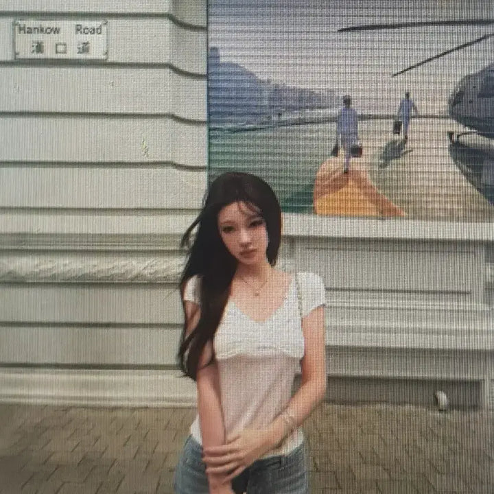 [BUNJANG] V-Neck Ribbon Short Sleeve T-Shirt / (해외배송) 브이넥 레이느 리본 반팔 티셔츠 2컬러