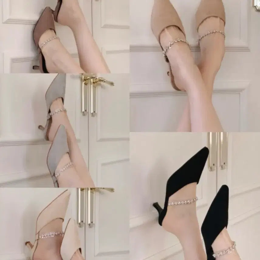 [BUNJANG] Rozeline Cloud Jewel Mule 7cm Cream Ivory Gray - New / [새제품] 단종상품 로젤린 클라우드 쥬얼뮬 7cm 크림아이보리, 그레이